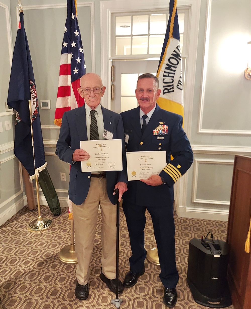 Coast Guard son joins father with Sons of the American Revolution dual membership