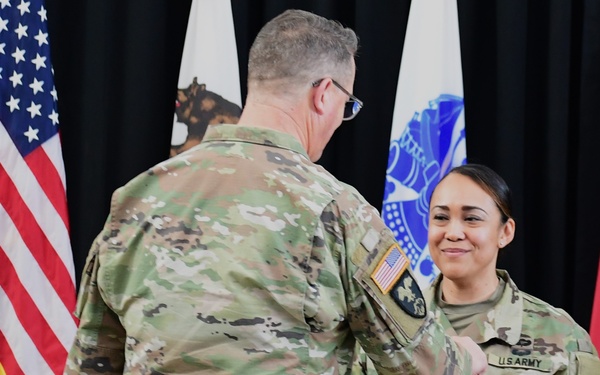 1st Filipino General officer in the Cal Guard, Brig. Gen. Marlena A. DeCelle pins one-star
