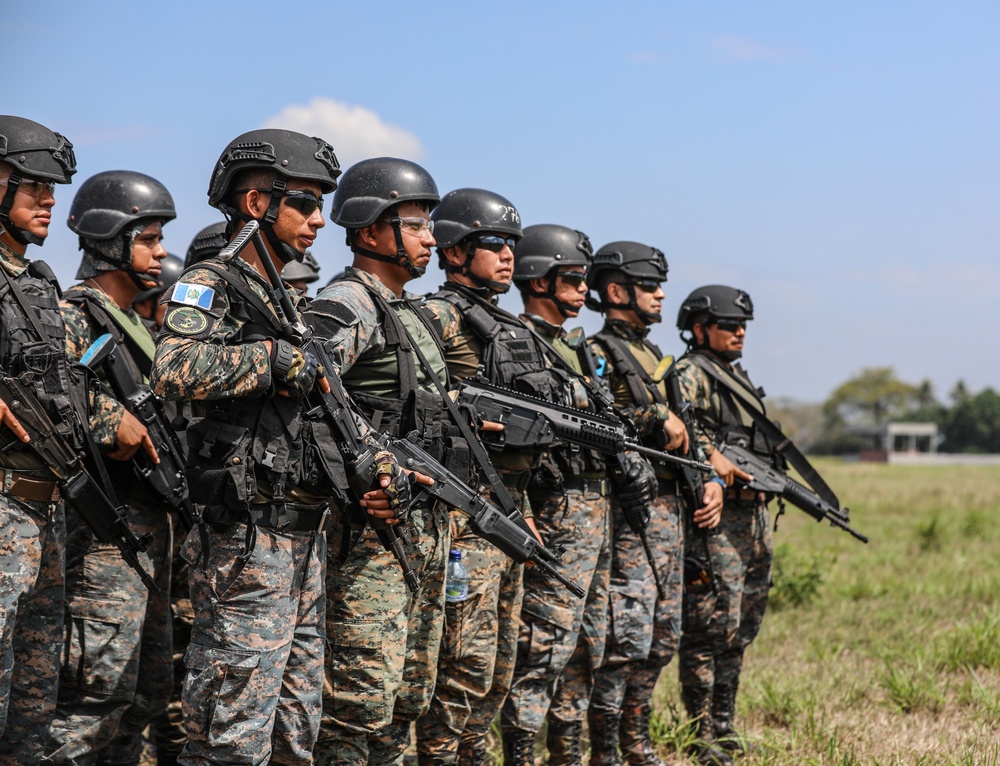 Navy SEALs conduct Fast Rope Insertion/Extraction System (FRIES) training with Guatemalan Naval Special Forces