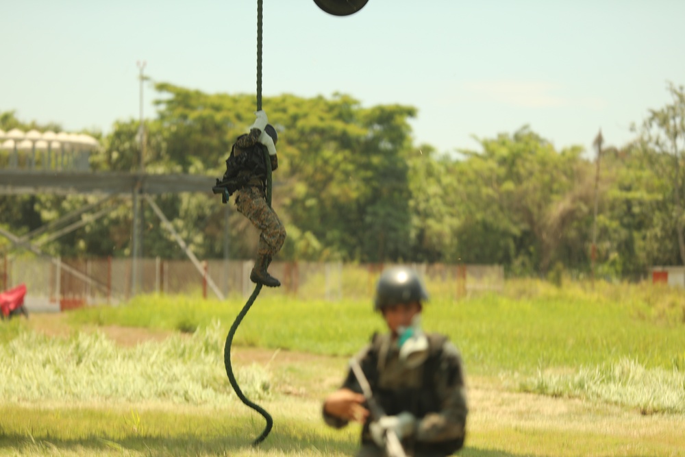 Navy SEALs conduct Fast Rope Insertion/Extraction System (FRIES) training with Guatemalan Naval Special Forces