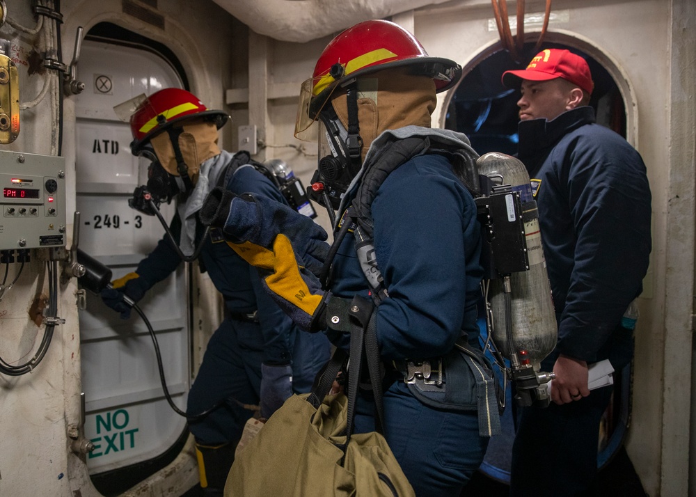 George Washington Sailors practice Firefighting Training on Deck