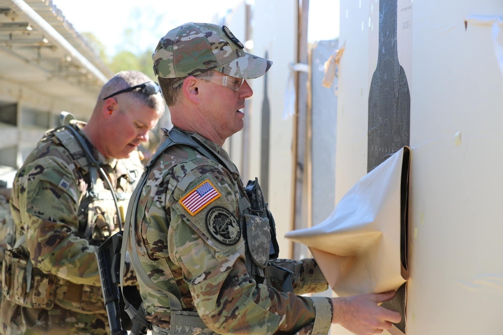 Soldiers prep targets for shooting matches