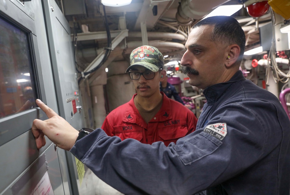 USS Milius (DDG 69) Conducts Engineering Training Drills