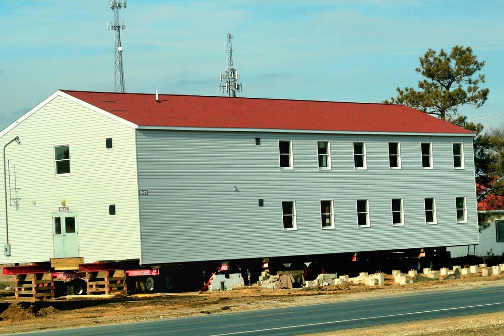 Contractors prepare second round of World War II-era barracks buildings to be moved at Fort McCoy
