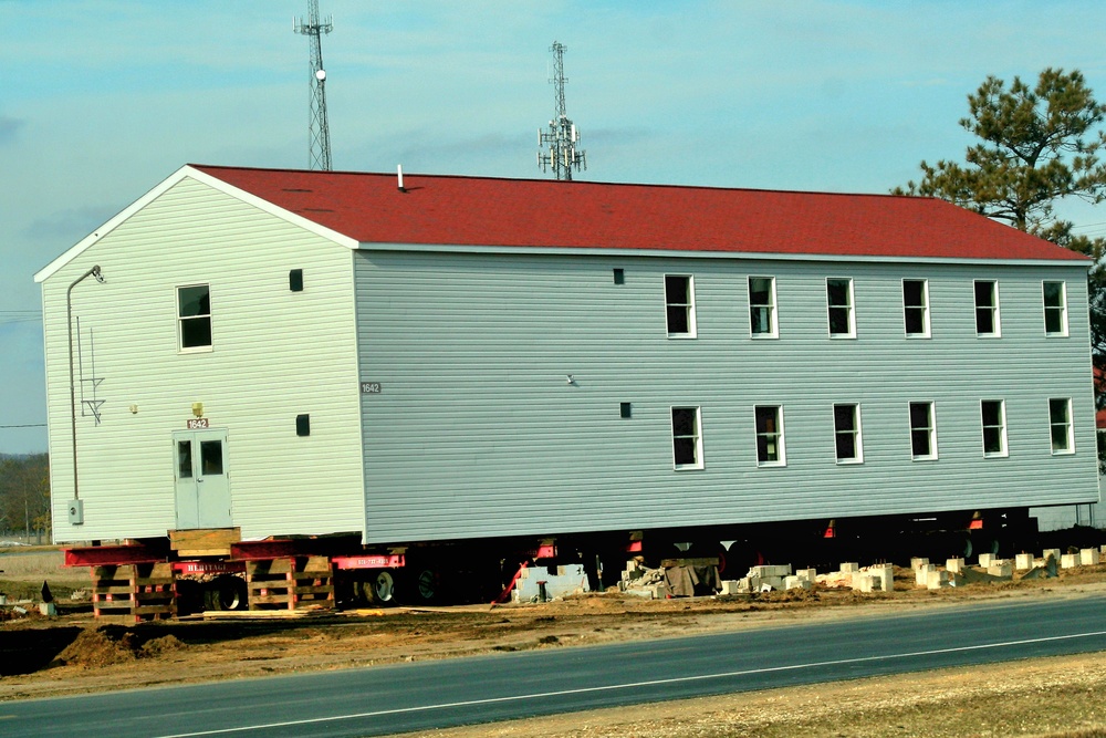 Contractors prepare second round of World War II-era barracks buildings to be moved at Fort McCoy