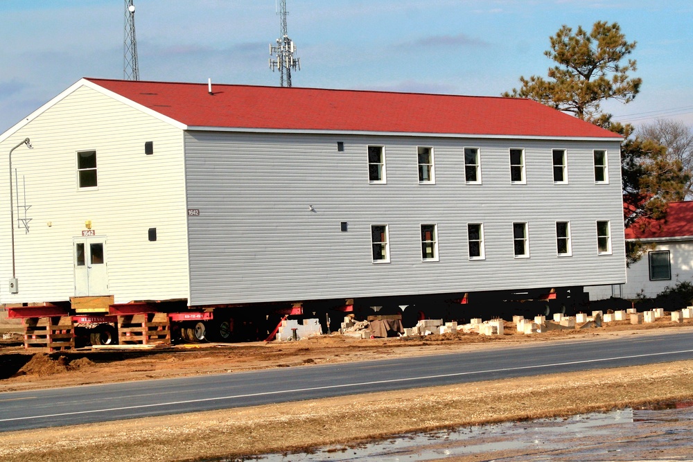 Contractors prepare second round of World War II-era barracks buildings to be moved at Fort McCoy