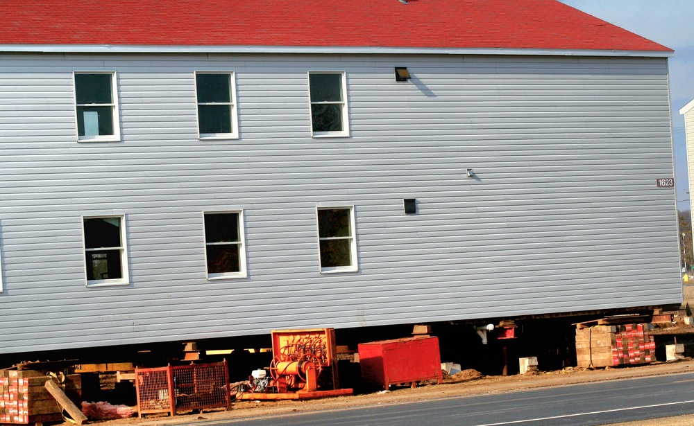 Contractors prepare second round of World War II-era barracks buildings to be moved at Fort McCoy