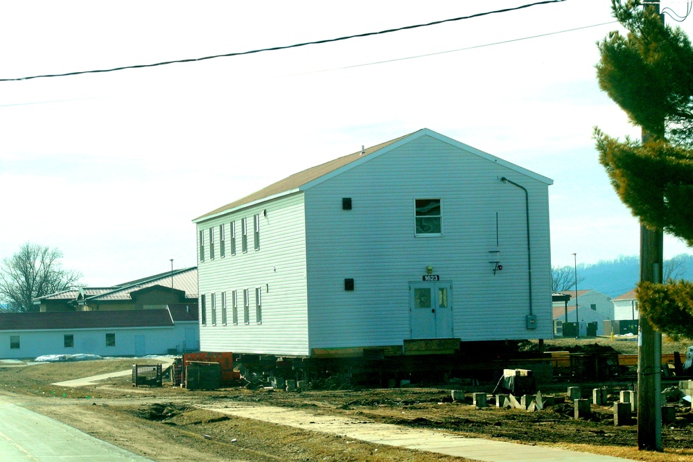 Contractors prepare second round of World War II-era barracks buildings to be moved at Fort McCoy
