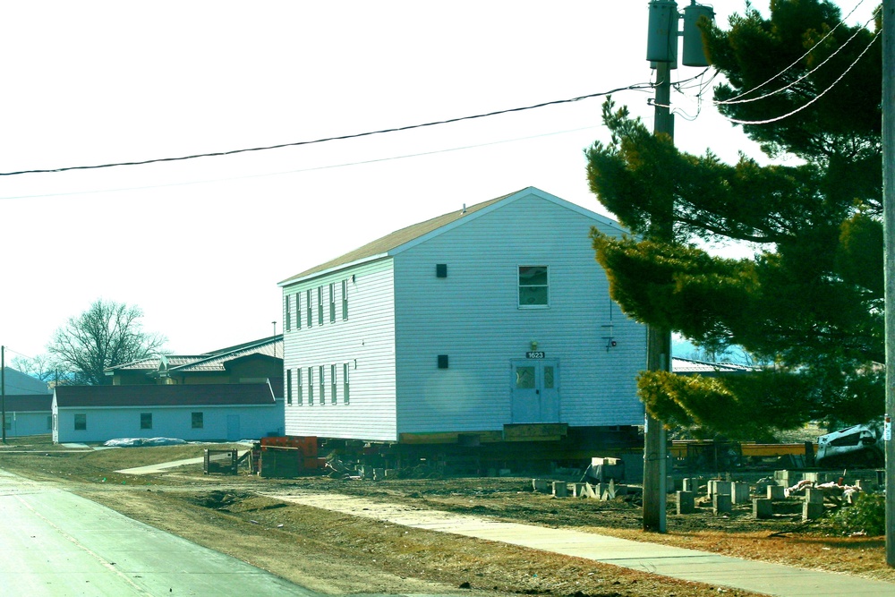 Contractors prepare second round of World War II-era barracks buildings to be moved at Fort McCoy