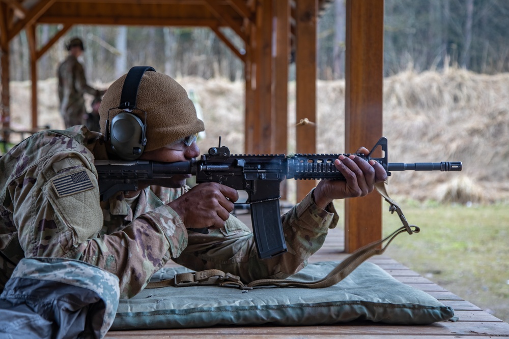 EFP Battle Group Poland Marksman Take Aim During Competition