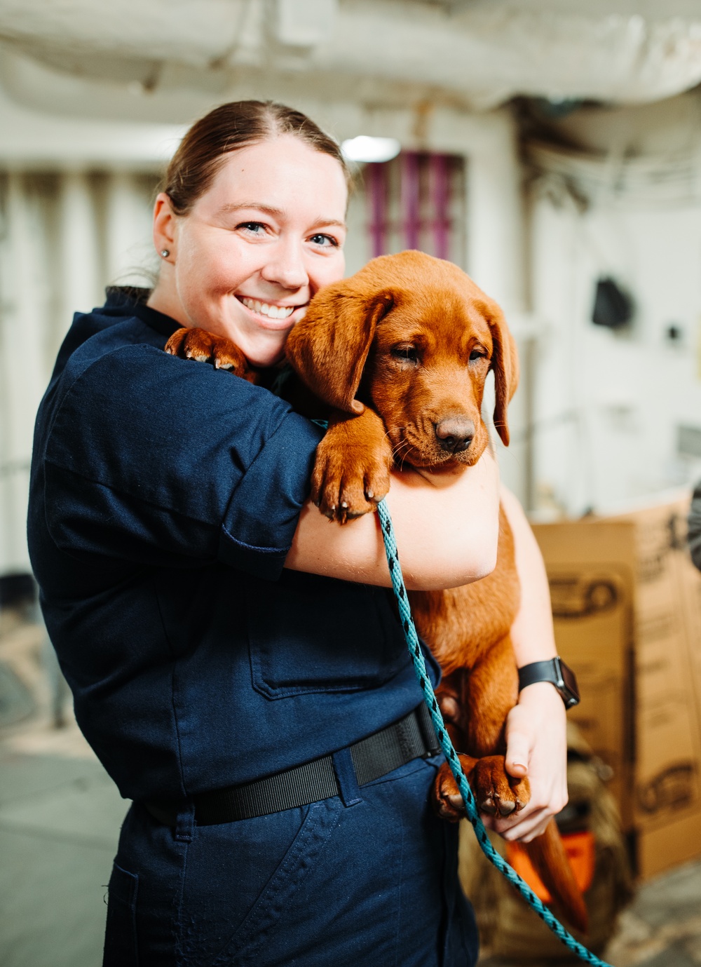Mutts With a Mission Visit Sailors aboard George Washington