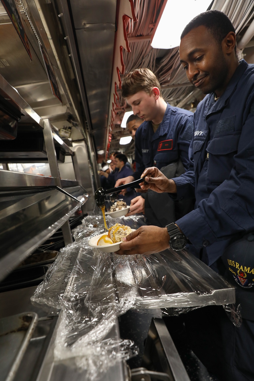 USS Ramage (DDG 61) holds an ice cream social put on by the Junior Enlisted Association