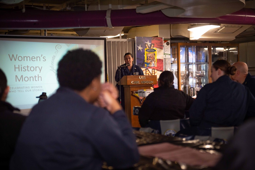 USS Carl Vinson (CVN 70) Sailors Celebrate Women's History Observance in the Pacific Ocean