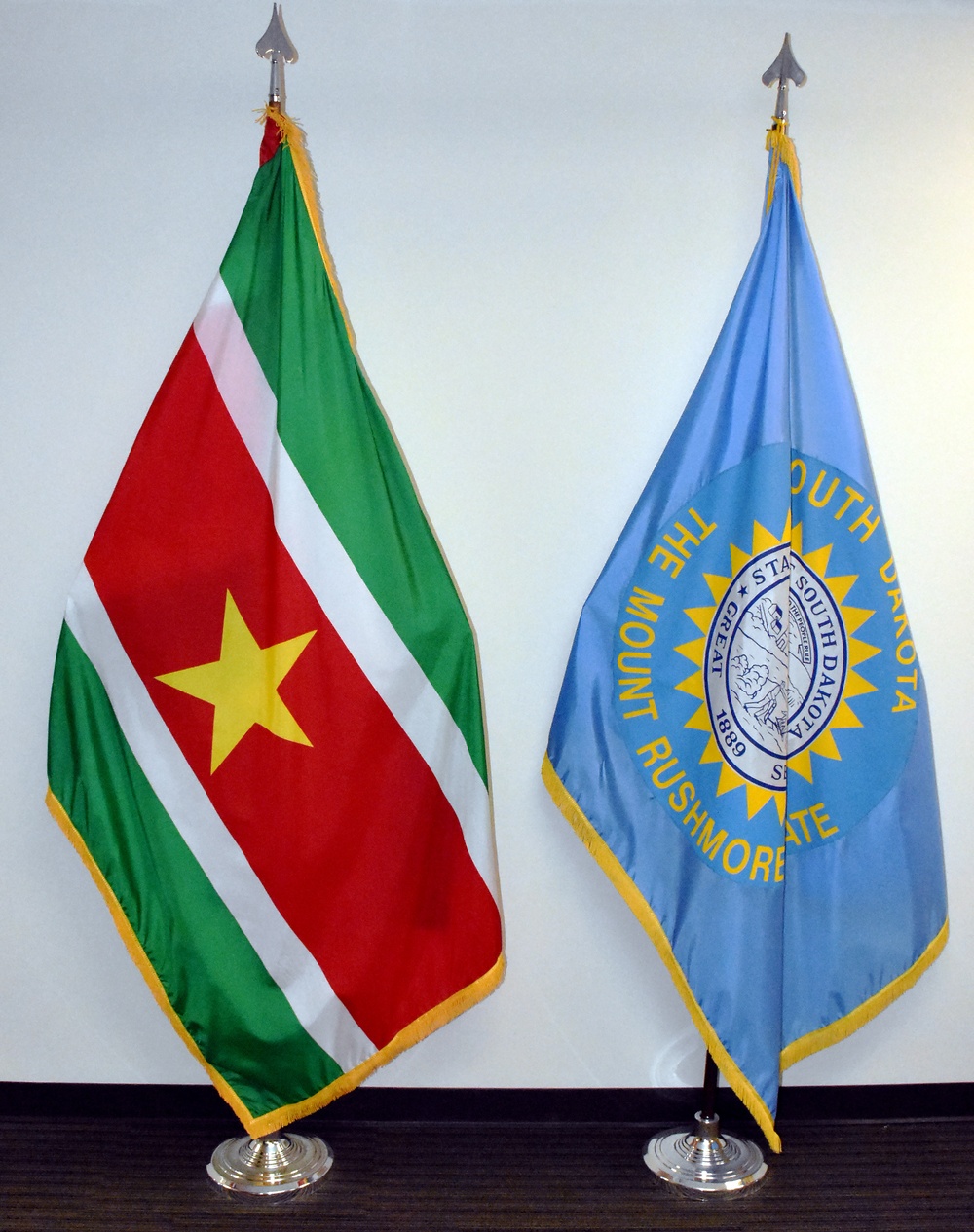 Suriname and South Dakota Flags