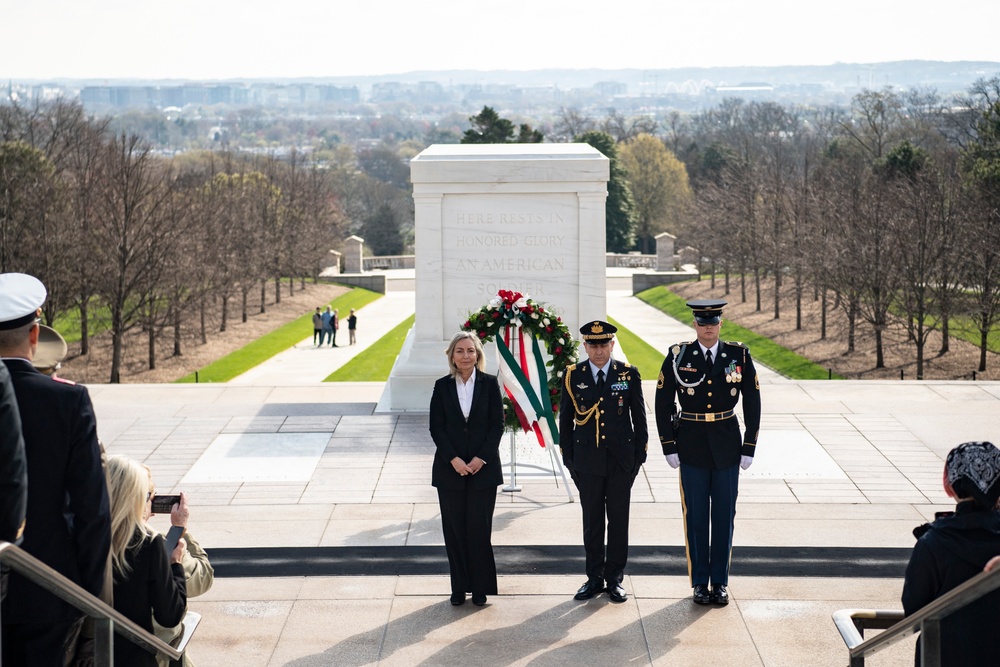 A Public Wreath-Laying is Conducted at the Tomb of the Unknown Soldier to commemorate the 100th Anniversary of the Foundation of the Italian Air Force