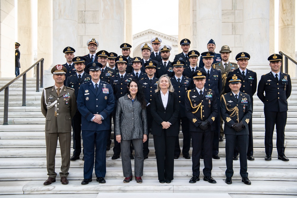 A Public Wreath-Laying is Conducted at the Tomb of the Unknown Soldier to commemorate the 100th Anniversary of the Foundation of the Italian Air Force