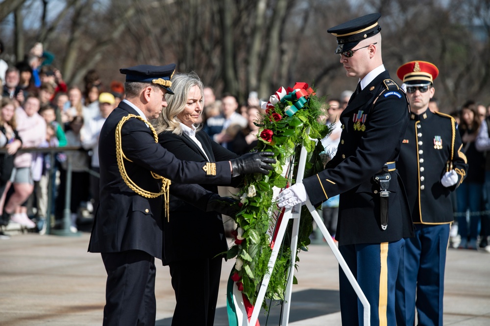 A Public Wreath-Laying is Conducted at the Tomb of the Unknown Soldier to commemorate the 100th Anniversary of the Foundation of the Italian Air Force