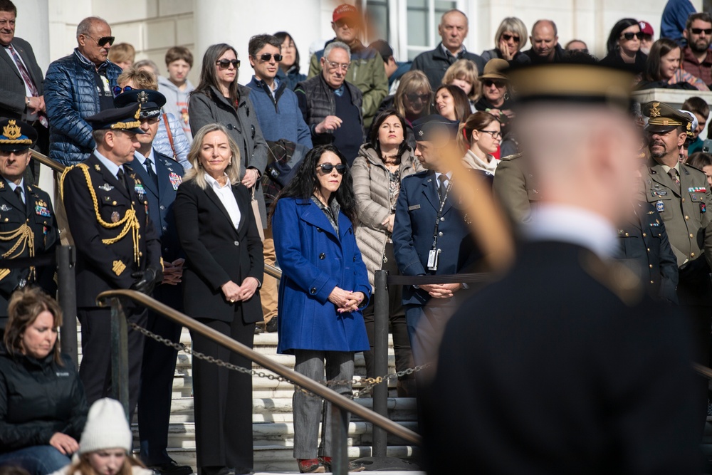 A Public Wreath-Laying is Conducted at the Tomb of the Unknown Soldier to commemorate the 100th Anniversary of the Foundation of the Italian Air Force