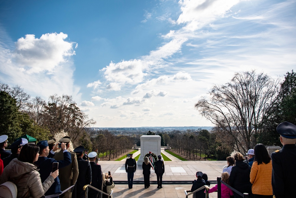 A Public Wreath-Laying is Conducted at the Tomb of the Unknown Soldier to commemorate the 100th Anniversary of the Foundation of the Italian Air Force