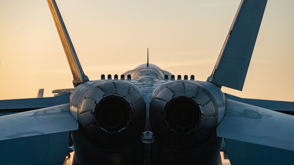 USS Carl Vinson (CVN70) Stows Aircraft on the Flight Deck