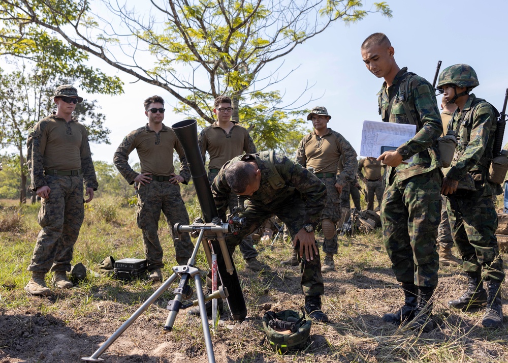 BLT 2/4 Fires 81 mm mortars during Exercise Cobra Gold 23