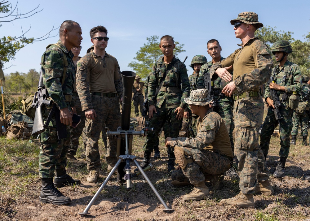 BLT 2/4 Fires 81 mm mortars during Exercise Cobra Gold 23