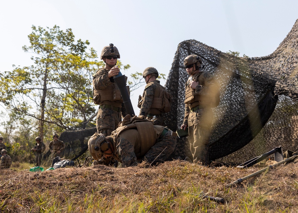 BLT 2/4 Fires 81 mm mortars during Exercise Cobra Gold 23