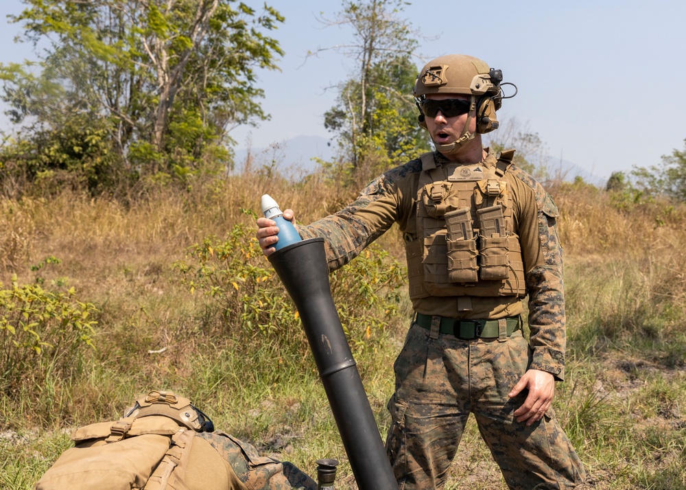 BLT 2/4 Fires 81 mm mortars during Exercise Cobra Gold 23