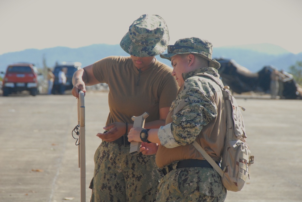 Balikatan 23 l Sailors construct the life support area in preparation for CJLOTS