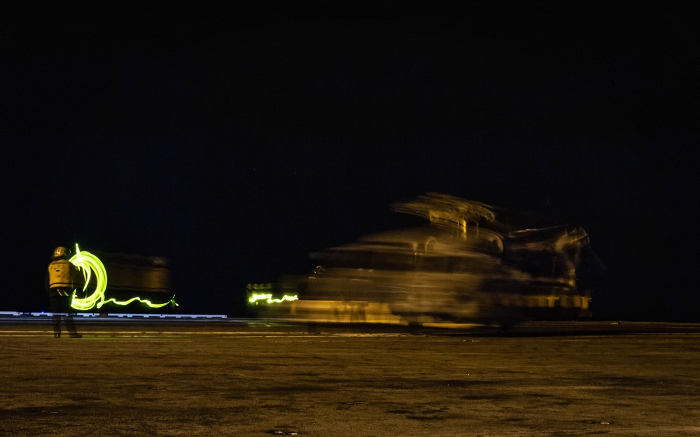 USS Carl Vinson (CVN 70) Conducts Night-Time Operations