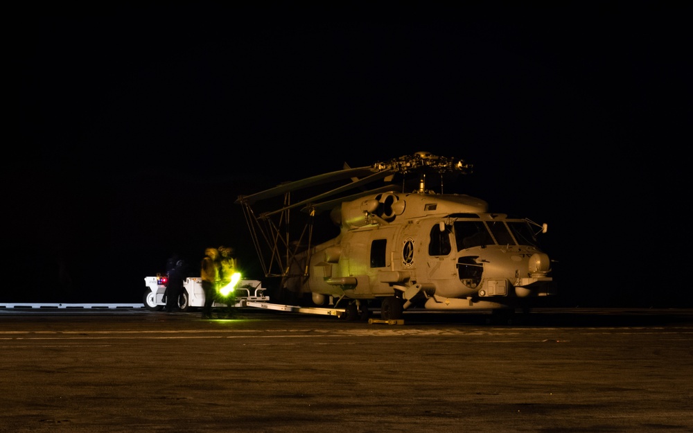 USS Carl Vinson (CVN 70) Conducts Night-Time Operations