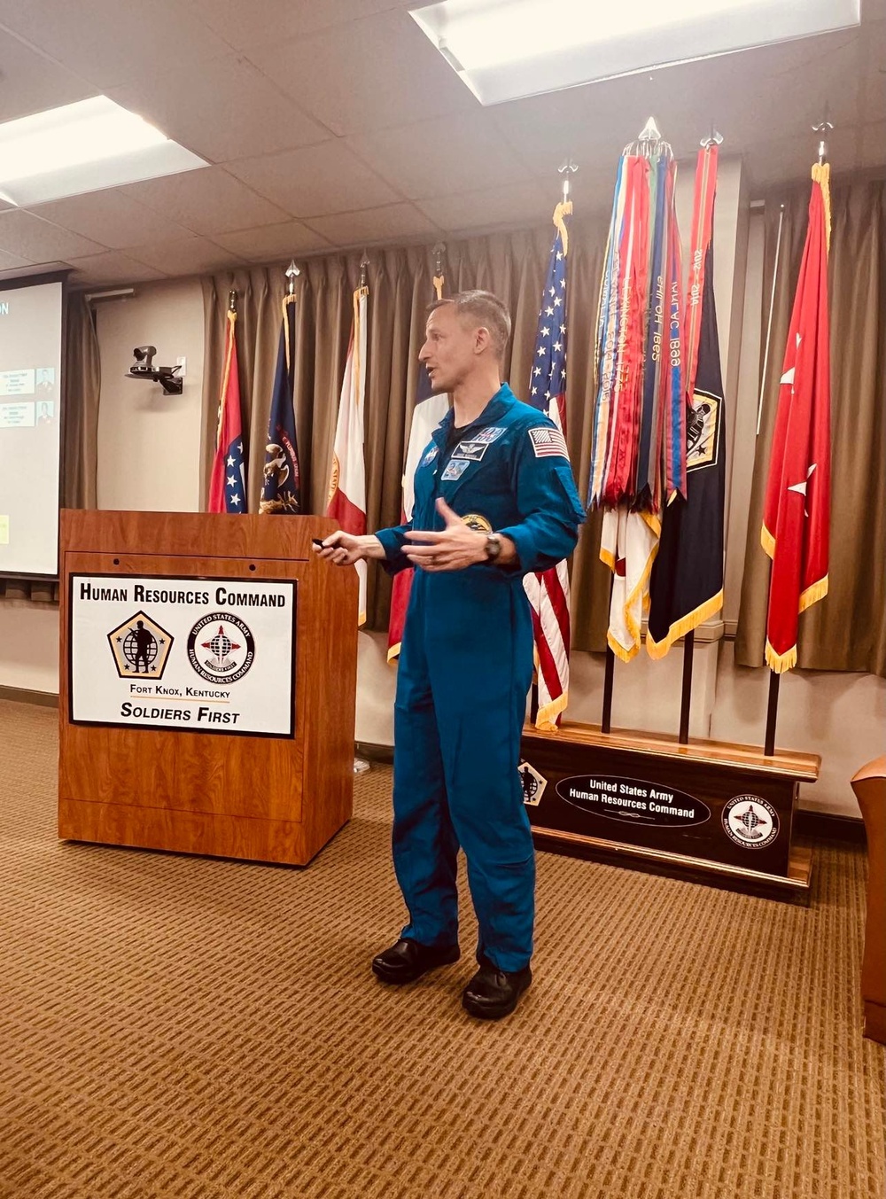 Astronaut Morgan visits HRC, shares Army story