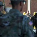 First Sergeants pass 135th Quartermaster Company guidon in ceremony