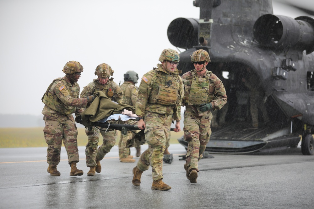 1st Armored Brigade Combat Team Conducts Medical Multilateral Airborne Training