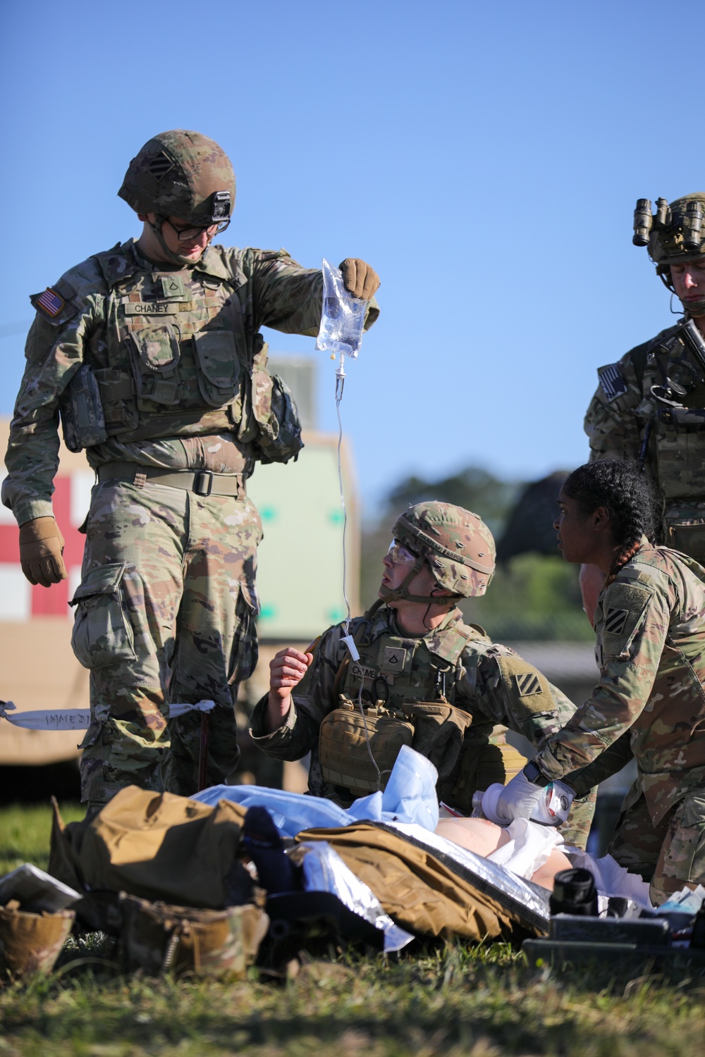 1st Armored Brigade Combat Team Conducts Medical Multilateral Airborne Training