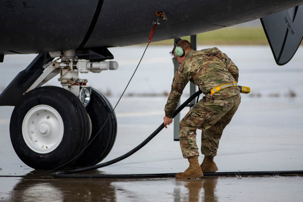 Maintainers prepare to generate aircraft during inspection