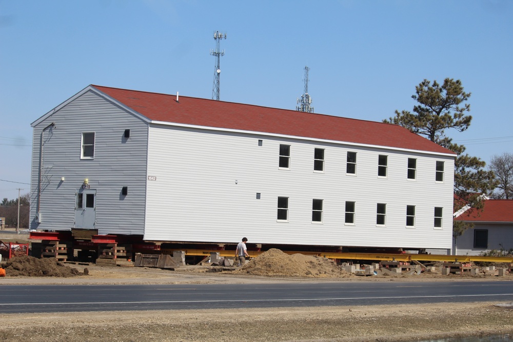 Contractors prepare second round of World War II-era barracks buildings to be moved at Fort McCoy