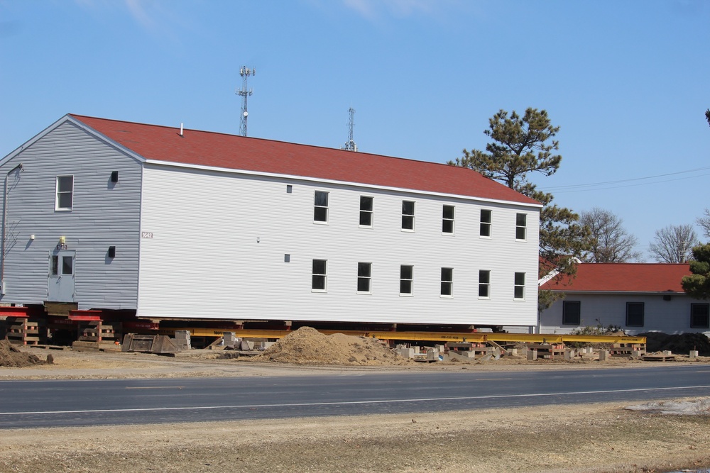 Contractors prepare second round of World War II-era barracks buildings to be moved at Fort McCoy