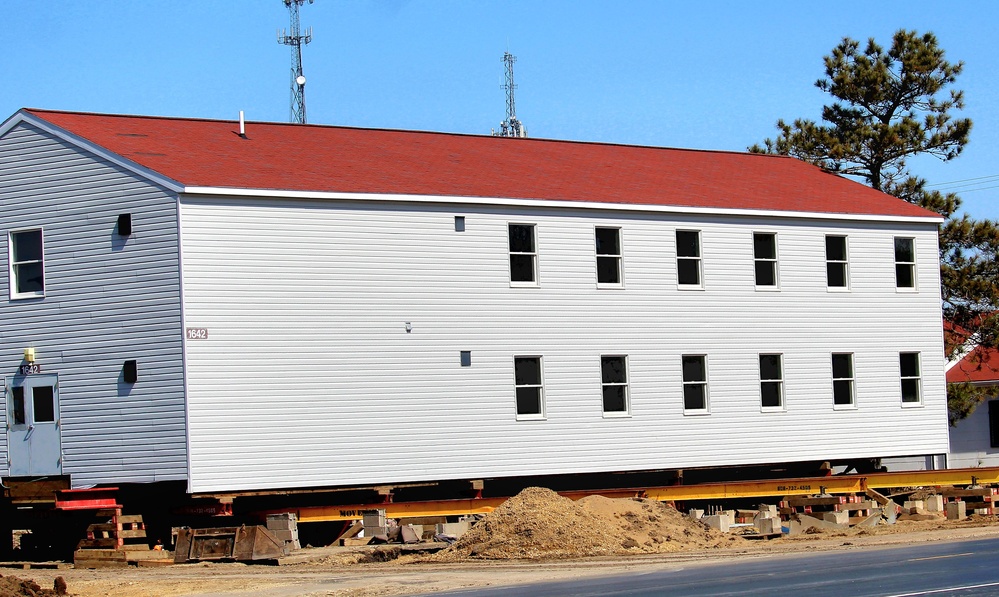 Contractors prepare second round of World War II-era barracks buildings to be moved at Fort McCoy