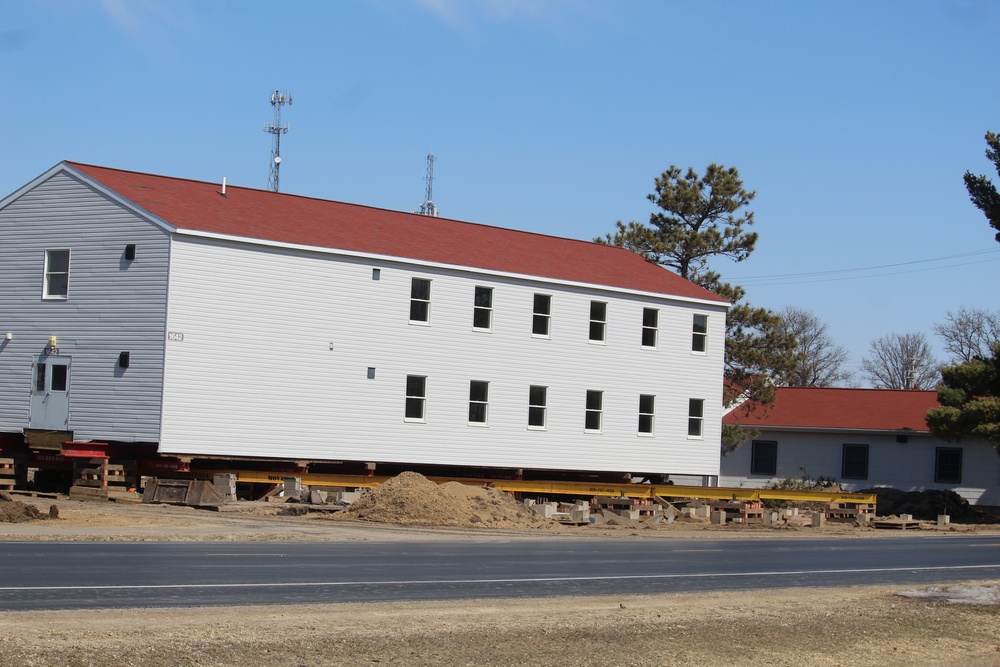 Contractors prepare second round of World War II-era barracks buildings to be moved at Fort McCoy