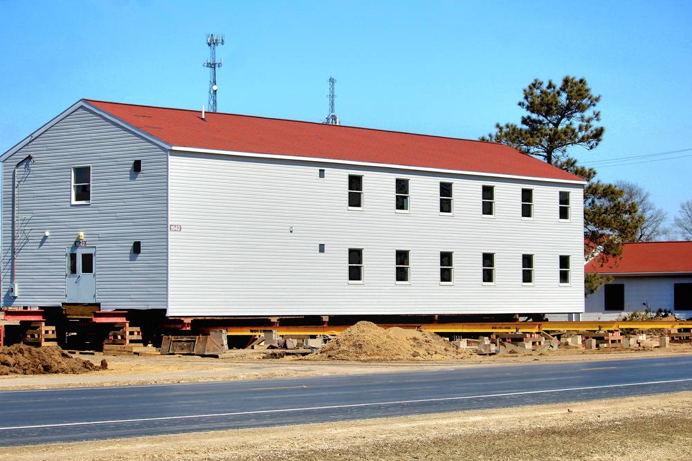 Contractors prepare second round of World War II-era barracks buildings to be moved at Fort McCoy