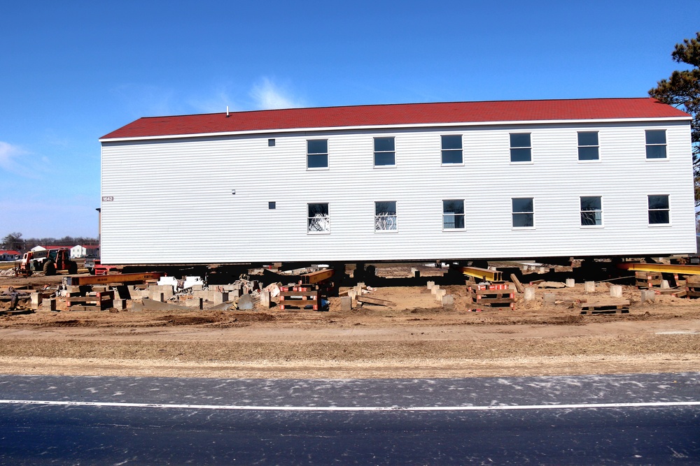 Contractors prepare second round of World War II-era barracks buildings to be moved at Fort McCoy