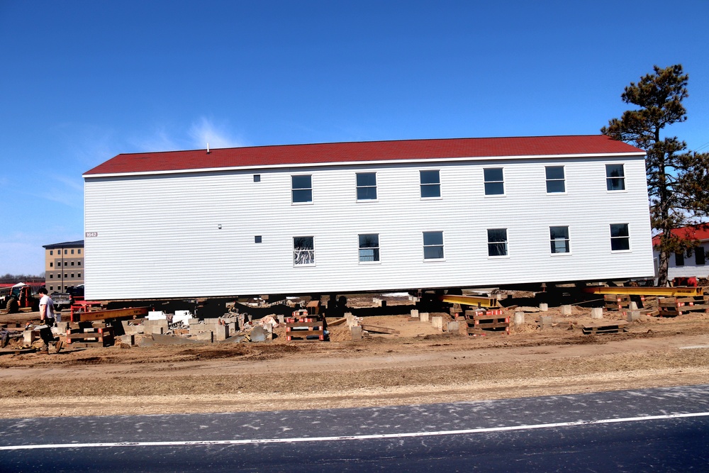 Contractors prepare second round of World War II-era barracks buildings to be moved at Fort McCoy