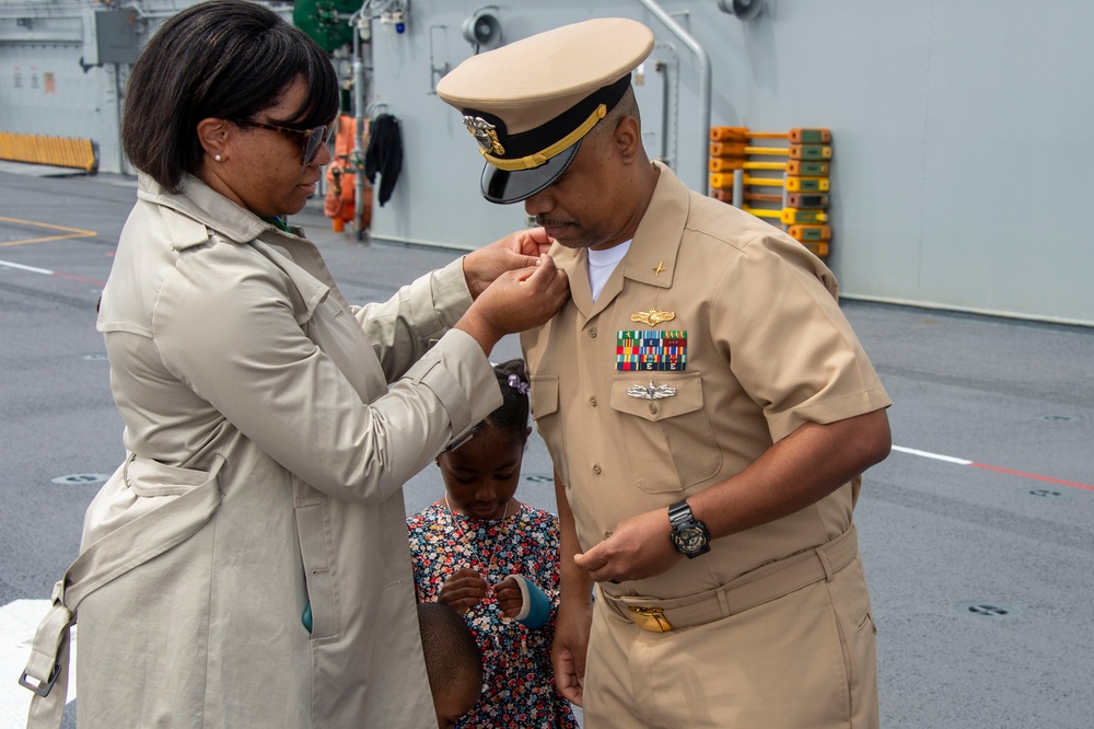Chief Warrant Officer 4 Promotion Aboard USS Boxer (LHD 4)