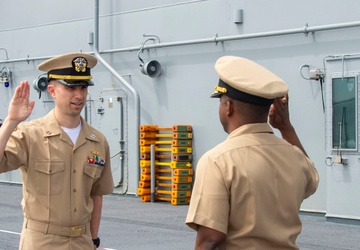 Promotion to Lieutenant Commander Aboard USS Boxer (LHD 4)