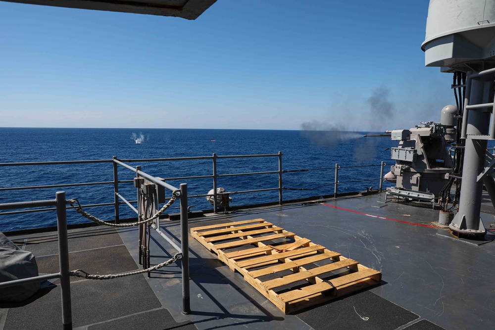 USS Carter Hall Conducts Live Fire Exercise