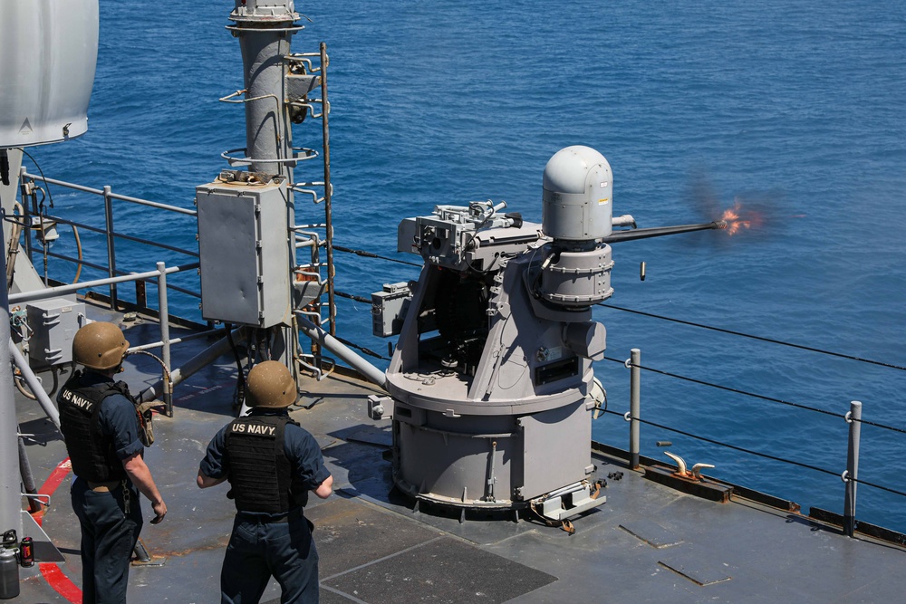 USS Carter Hall Conducts Live Fire Exercise