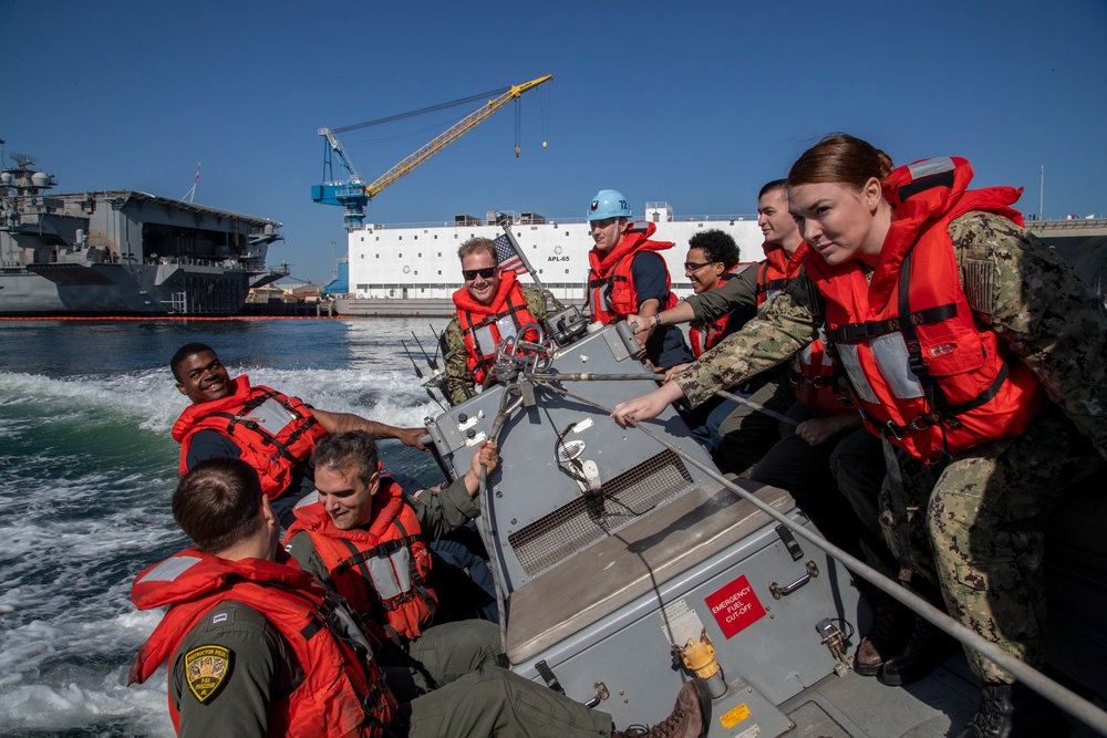 USS Abraham Lincoln Sailors conduct small boat operations