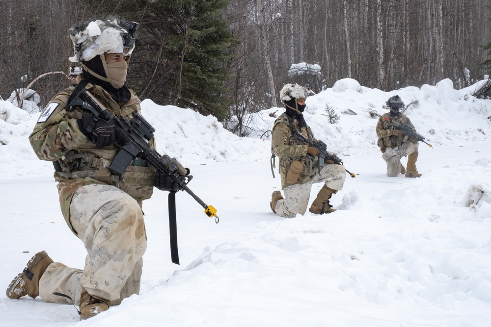 11th Airborne Division Soldiers on Patrol during JPMRC-AK 23-02