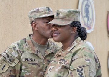 U.S. Army Reserve married couple deploys together